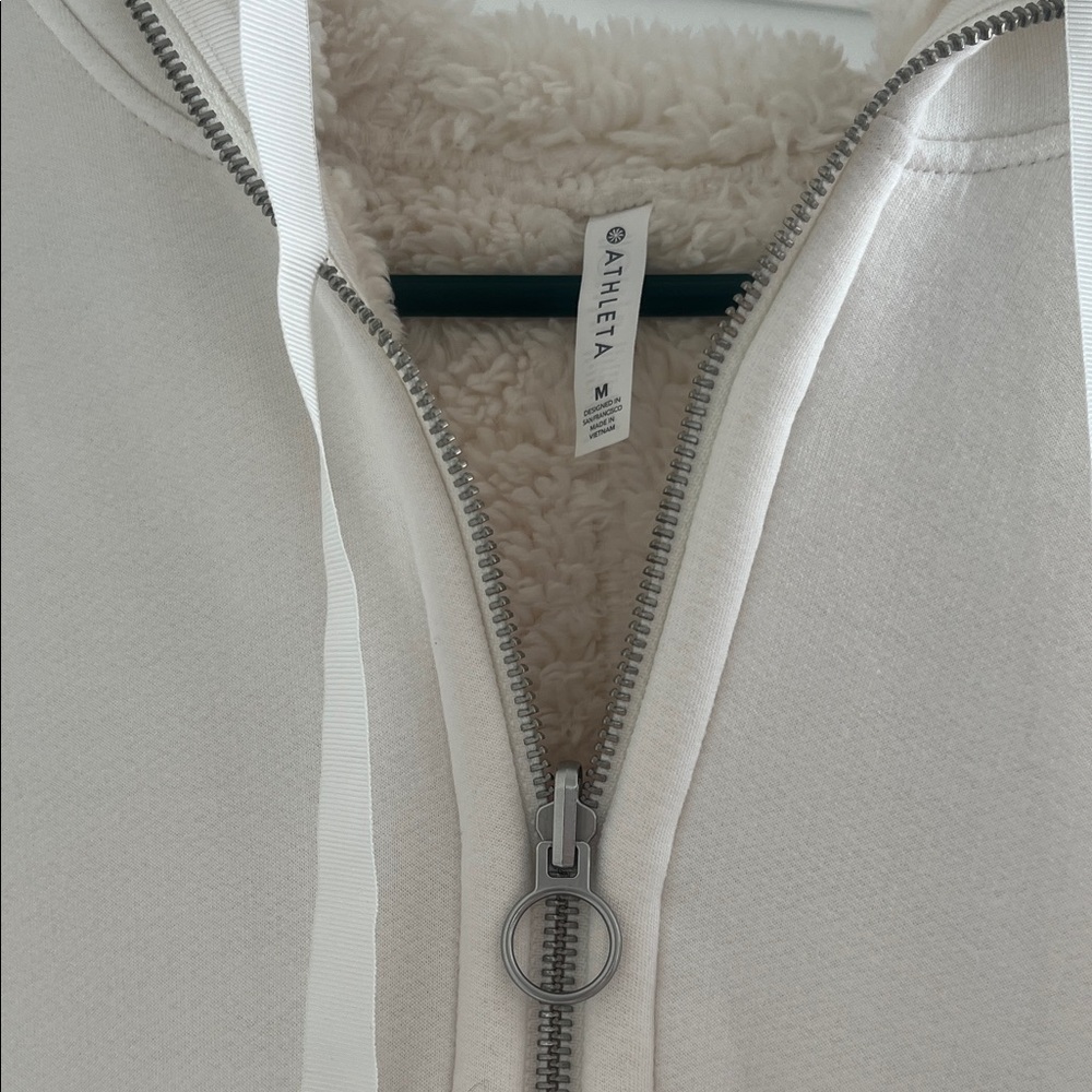 Athleta Cream Fleece-Lined Zip-Up Jacket - Picture 2 of 4